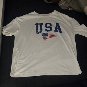 White oversized USA Graphic T-Shirt